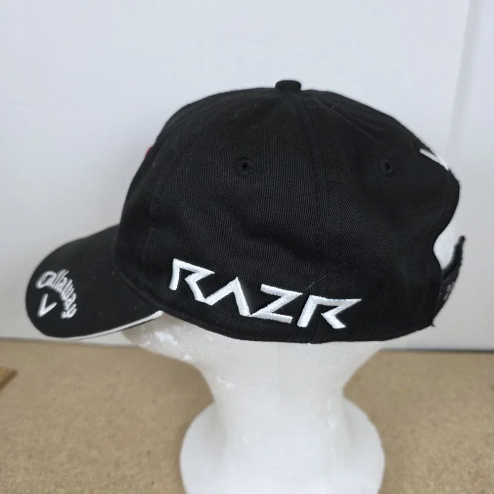 Callaway Odyssey Razr Black Pillbox Hat golfing Cotton tour‎ Black white